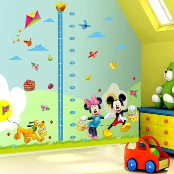 Karikatür Mickey Minnie duvar çıkartmaları Çocuk Odaları İçin Çocuk Yatak Odası Oturma Odası Duvar Çıkartması sanat posterleri Duvar noel hediyesi Dekor
