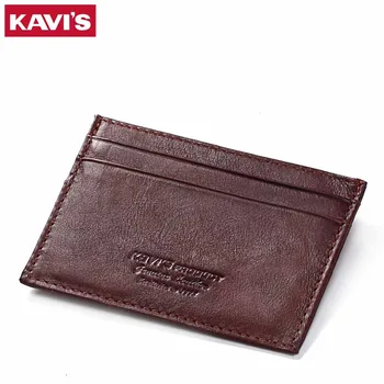 KAVIS Inek Deri kredi kartı cüzdanı Kahve Rengi Erkek Kredi KIMLIK Kartları Tutucu Küçük cüzdan bozuk para cüzdanı Ince Ince Erkek Mini Cüzdan