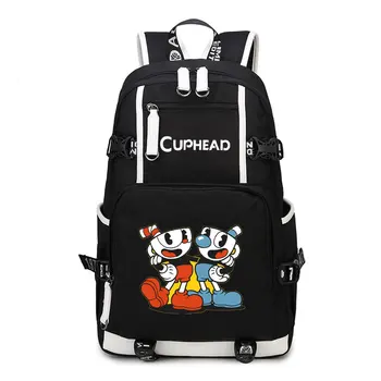 komik cuphead mughead baskı genç erkekler için sırt çantası kız çocuk okul çantaları laptop sırt çantası rahat sırt çantası çocuklar kitap çantası