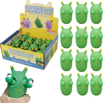 Komik Çim Solucan Tutam Oyuncak Yenilik Göz Haşhaş Solucan Sıkmak Oyuncak Sıkmak Yeşil Göz Zıplatma Solucan Oyuncak 3D Çim Solucan stres oyuncakları