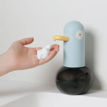 Köpük sabun sabunluğu Otomatik El Yıkama Sevimli Ördek Akıllı sabunluk Kızılötesi Kabarcık Sabun Makinesi Çocuklar İçin