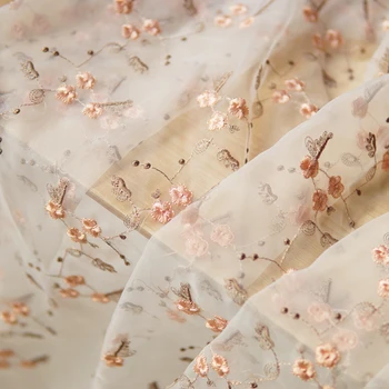 Küçük taze nakış kumaş Antik saray tarzı tissu High end özel elbise Robe noel kumaş