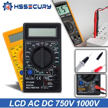 LCD Dijital Multimetre AC DC 750V 1000V Dijital Mini Multimetre prob Voltmetre Ampermetre Ohm tester ölçer