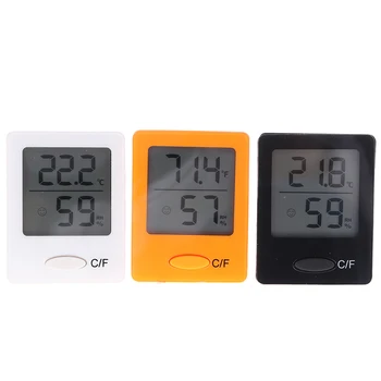 LCD Elektronik Dijital Sıcaklık Nem Ölçer Kapalı Açık Termometre Higrometre Hava İstasyonu Saat