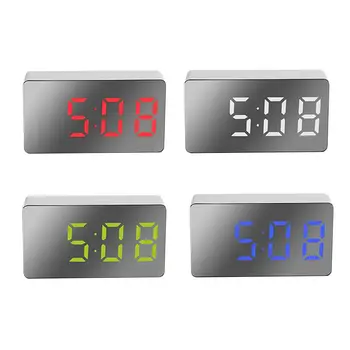 LED Ayna çalar saat Dijital Erteleme Masa Saati uyandırma İşığı Elektronik Zaman Göstergesi Ev Masa Ofis Masası Dekorasyon Saati