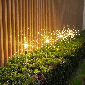LED Güneş Zemin Fiş Havai Fişek Karahindiba Lamba Ücretsiz Kablolama Açık Peyzaj Avlu Çim Bahçe Dekorasyon Tatil Fener
