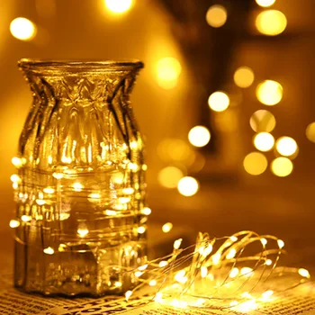 Led Peri İşıklar Bakır Tel Dize İşıklar AA Akülü Tatil Sokak Lambası Garland Açık Yılbaşı Ağacı Düğün Dekor