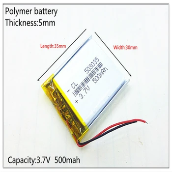 Litre enerji pil 3.7 V lityum polimer pil 503035 500 MAH MP3 MP4 MP5 GPS SD kaydedici 483037