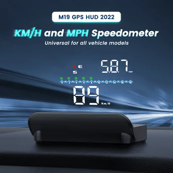 M19 Oto GPS HUD Dijital Kilometre Cam Hız Projektör Aşırı Hız Sürüş Yorgunluk Alarmı Tüm Araba İçin