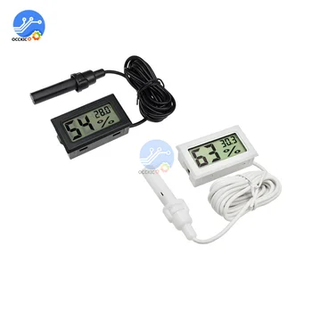 Mini LCD Dijital Termometre Higrometre Termostat Kapalı Uygun Sıcaklık Sensörü Nem Ölçer Ölçer Aletleri Probu