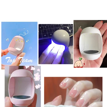MİNİ Tırnak Kurutucu 3W USB UV LED Lamba tırnak Sanat Manikür Araçları Pembe Yumurta Şekli Tasarım 30S Hızlı Kuruyan kür ışık Jel Lehçe için