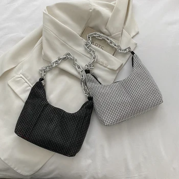 Moda Köpüklü Akşam el çantası Kadınlar için Parlak Akşam Yemeği Parti Düğün Çantalar Günlük Çanta Kadın Koltukaltı omuz çantaları
