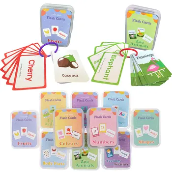 Montessori Öğrenme ABC Numaraları Meyve Hayvanlar İngilizce Kelimeler Dil Kitapçığı flashcards çocuklar bebek Çocuk Hediyeler Eğitim Oyuncaklar