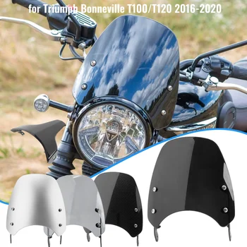 Motosiklet Cam Cam Sinek Ekran Kalkanı rüzgar deflektörü Triumph Bonneville için T100 T120 2016-2020 2017 2018 2019