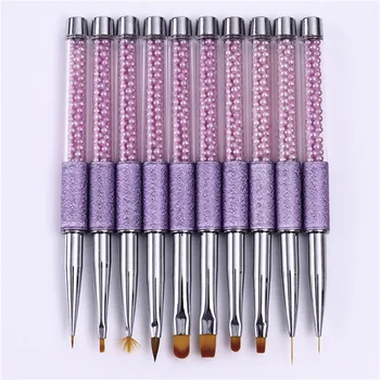 Nail Art Liner Manikür Fırça Kalem Çiçek 10 Stil UV Jel Uzatma Builder İpuçları Tasarım Çizim Aracı