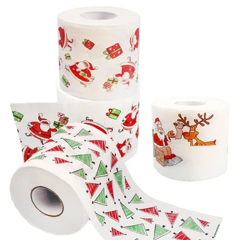 Noel Desen Serisi Rulo Kağıt Noel Baba Ren Geyiği Tuvalet Kağıdı noel dekorasyonları Doku Ev Noel Navidad Yeni Yıl Hediye