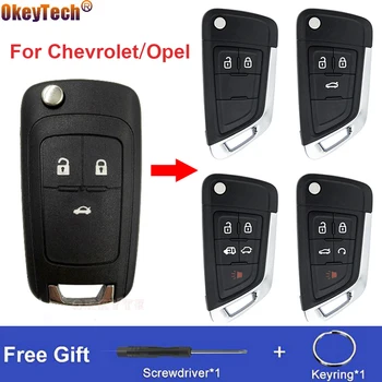 OkeyTech Modifiye Çevirme Katlanır Araba Anahtarı Kabuk İçin Chevrolet Lova Aveo Cruze Opel Vauxhall Zafira Astra Insignia Buick İçin