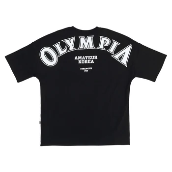 OLYMPIA Pamuklu Spor Gömlek Spor T Shirt Erkek Kısa Kollu Koşu Gömlek Erkekler Egzersiz Eğitimi Tees Spor Gevşek büyük boy M-XXXL