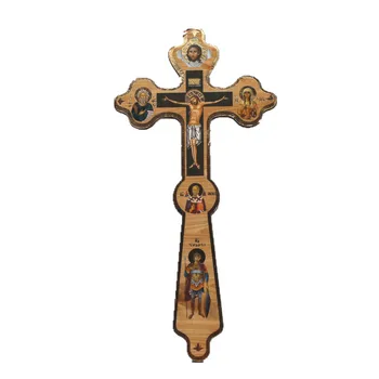 Ortodoks Çapraz El Jeus Mesih Ahşap Crucifixo Noel Katolik Hıristiyanlık Dini Kilise Eşyaları