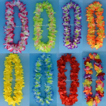 Parti Hawaiian Leis Luau Tropikal Kafa Bandı Çiçek Taç Çelenk Başlığı Bilekliği Kadın Kızlar Kolye Bilezik saç bandı
