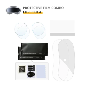 Pico 4 için koruyucu film Combo VR Gözlük Kafa Filmi Şapkalar HD Anti-Scratch Yumuşak Panel Filmi 2 Takım PİCO4 Aksesuarları
