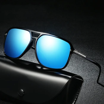 Polarize güneş Gözlüğü Erkek Erkek UV400 Tonları İçin Klasik Marka Tasarım Kare Sürüş Güneş Gözlük Gözlük Oculos De Sol