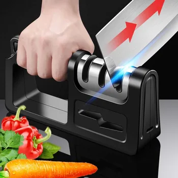 Profesyonel Bıçak Kalemtıraş Elmas Hızlı Profesyonel 3 Aşamalı Kalemtıraş Mutfak Bıçağı Bileme Araçları Bileme Taşı