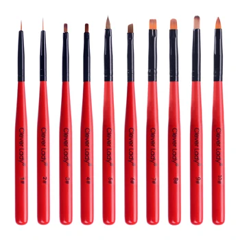 Profesyonel Manikür UV Jel Fırça kırmızı Tırnak Sanat Boyama Ultra-ince Çizgi cetvel kalemi Fırçalar Fototerapi Araçları