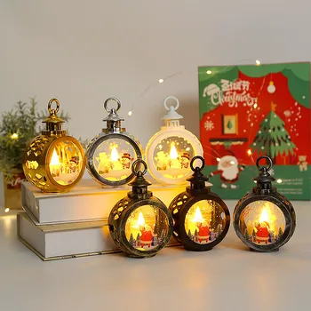 Santa fener rüzgar ışıkları noel ağacı kolye noel LED lamba süs noel süslemeleri ev için Navidad yeni yıl