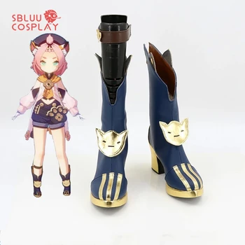 SBluuCosplay Genshin Darbe Diona Cosplay parti ayakkabıları Kızlar Kısa Çizmeler Custom Made