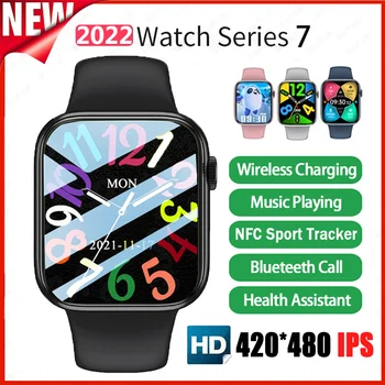 Serie 7 akıllı izle NFC Ödeme Whatsapp Mesaj Kol Saati Kadın Sıcak Smartwatch Erkekler için Xiaomi Apple İzle IWO 14 HW67 Promax