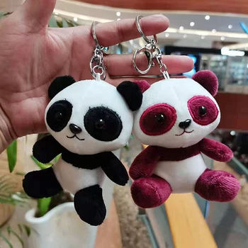 Sevimli Karikatür Panda Peluş Anahtarlık Hayvan Oyuncaklar Anahtarlık Kolye Çocuklar Mevcut