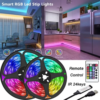 SMD5050 LED buz ışıkları TV masaüstü ekran arka ışık LED şerit ışık renk değişimi yatak odası dekorasyon DC5V 1m 2m 3m 4m 5m Luces LED