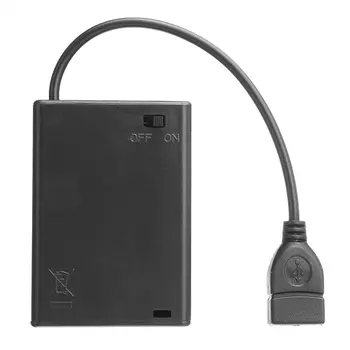 Taşınabilir USB Portu Mini Pil Kutusu Tutucu Aşınmaya Dayanıklı ABS Yedek LED Aydınlatma Yapı Taşı Aksesuarları