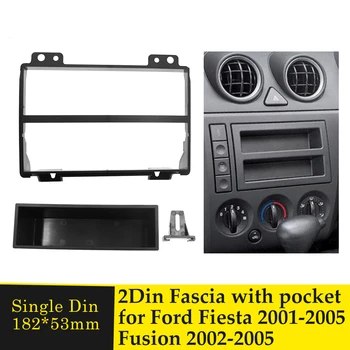 Tek Din Araba Radyo Fasya İçin Cep ile Ford Fiesta 2001-2005 Fusion 2002-2005 Dash DVD Stereo CD Paneli Dash Montaj çerçeve kiti