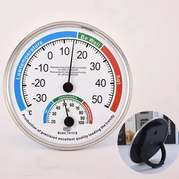 TH101B Termometre Higrometre Yuvarlak Sıcaklık nem monitörü Ölçer-30~50℃ Sıcaklık Monitörü 20-100 % nem monitörü