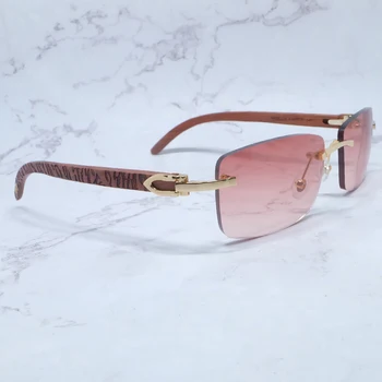 Trend Ürün Erkek Güneş Gözlüğü Marka Tasarımcısı Ahşap Meraklıları güneş gözlüğü Carter gözlük çerçevesi Kare Çerçevesiz Shades Gafas De Sol