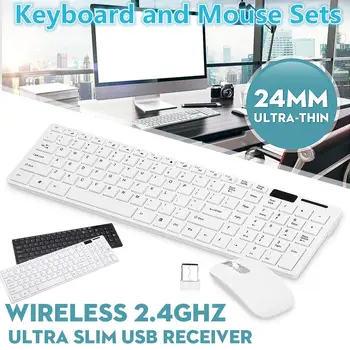Ultra İnce 2.4 GHz Kablosuz 101 Tuşları Klavye ve 1000 DPI Fare Combo Set Kiti İle Klavye Kapak PC Laptop İçin