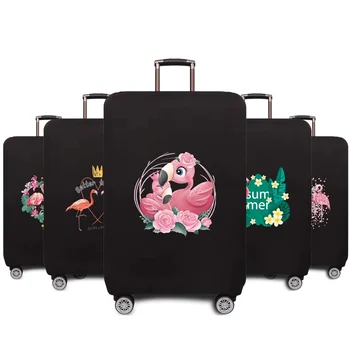 Valiz Bavul Koruyucu Kapak Seyahat Aksesuarları Flamingo Desen Elastik Bagaj tozluk İçin Geçerlidir 18 