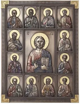 Veronese Tasarım İsa Ve Oniki Havariler Duvar Plak Hıristiyan Katolik Dini Metal Tabelalar