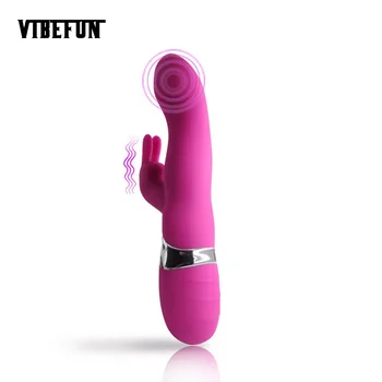 Vibefun 2 Motorlar Şarj Edilebilir Tavşan Vibratör G-Spot Klitoris Stimülatörü, Multispeed Yapay Penis Vibratörler Kadınlar için Seks Ürün Oyuncakları
