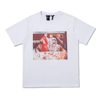 VLONE Erkek T Shirt %100 % Pamuk Orijinal Marka kadın T-shirt Yaz Kısa Kollu Harajuku Hip Hop Tshirt Vlone Erkek Oyun Poker