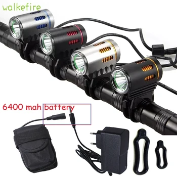 Walkfire bisiklet kafa lambası ışığı 2200 Lümen 4 Modu L2 LED Bisiklet ışıklı fener Bisiklet Ön Düşük Işın Yüksek huzmeli far 6400 mAh