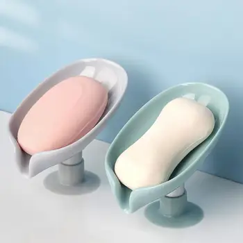 Yaprak Şekli Sabunluk Drenaj Sabunluk Banyo Duş Sabun Kutusu sünger Depolama Plaka Tepsi Banyo Malzemeleri Banyo Gadgets