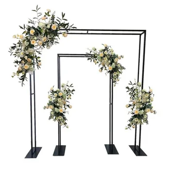 Yeni Düğün Kemer Kare Çift Arka Plan Kemer Çiçek Standı Metal Çiçek Kemer Karşılama Alan Düzeni Geometrik Standı Dekorasyon