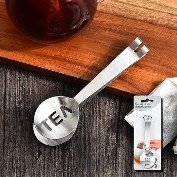 Yeniden kullanılabilir Paslanmaz Çelik çay poşeti Maşa çay poşeti sıkacağı Süzgeç Tutucu Kavrama Metal Kaşık Mini şeker klibi Tea Leaf Süzgeç