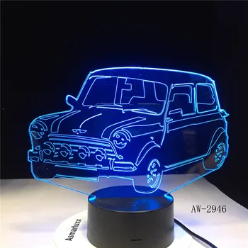 Yenilik hediyeler serin SUV otomobil araç şekli 3D lamba 7 renk değişimi LED gece lambası masa masa dekorasyon ışıkları Dropship AW-2946