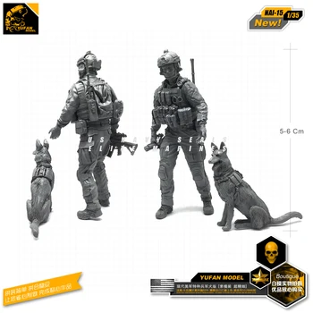 Yufan Modeli 1/35 şekilli kalıp Kitleri Modern Abd Özel Kuvvetler Ve Köpek Reçine Asker Modeli Naı-15