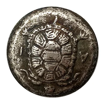 Yunan Zanaat 24mm Kaplumbağa Antika Bakır Eski Gümüş Madalya hatıra parası Rozeti Koleksiyon Hediye Ms01