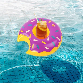Yüzme Havuzu İçecek Bardak Tutucu Şişme Çörek Yüzen İçecek Bardak Oyuncaklar Kokteyl Bar Dekorasyon için